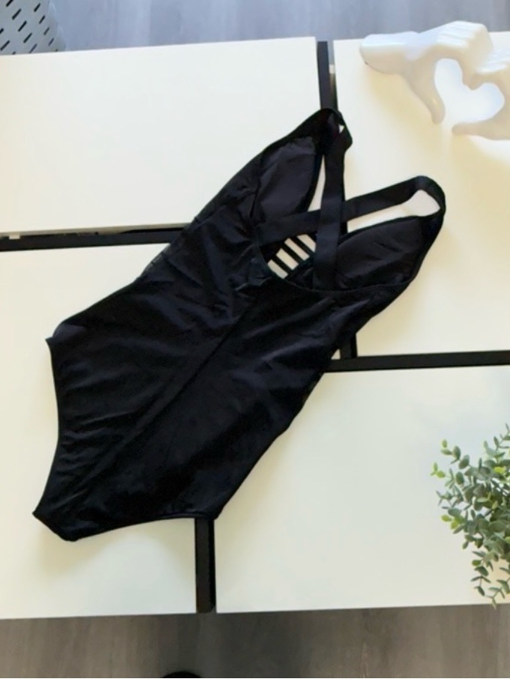 Leonisa "Miracle" Tummy Control Monokini - Sheer Mesh Panels - Black - Picture 5 of 11